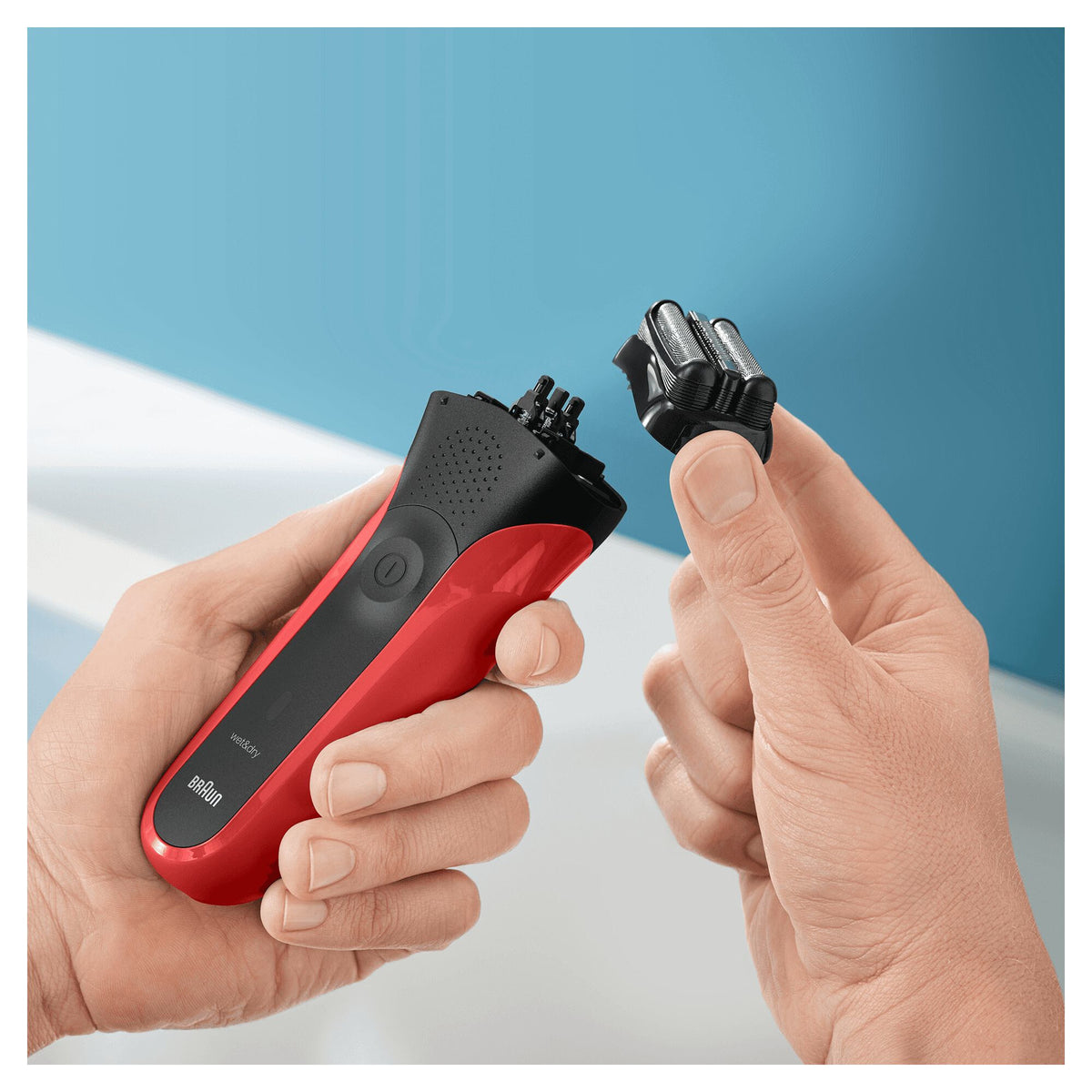 Braun Series 3 300s Folie shaver Trimmer Sort, Rød