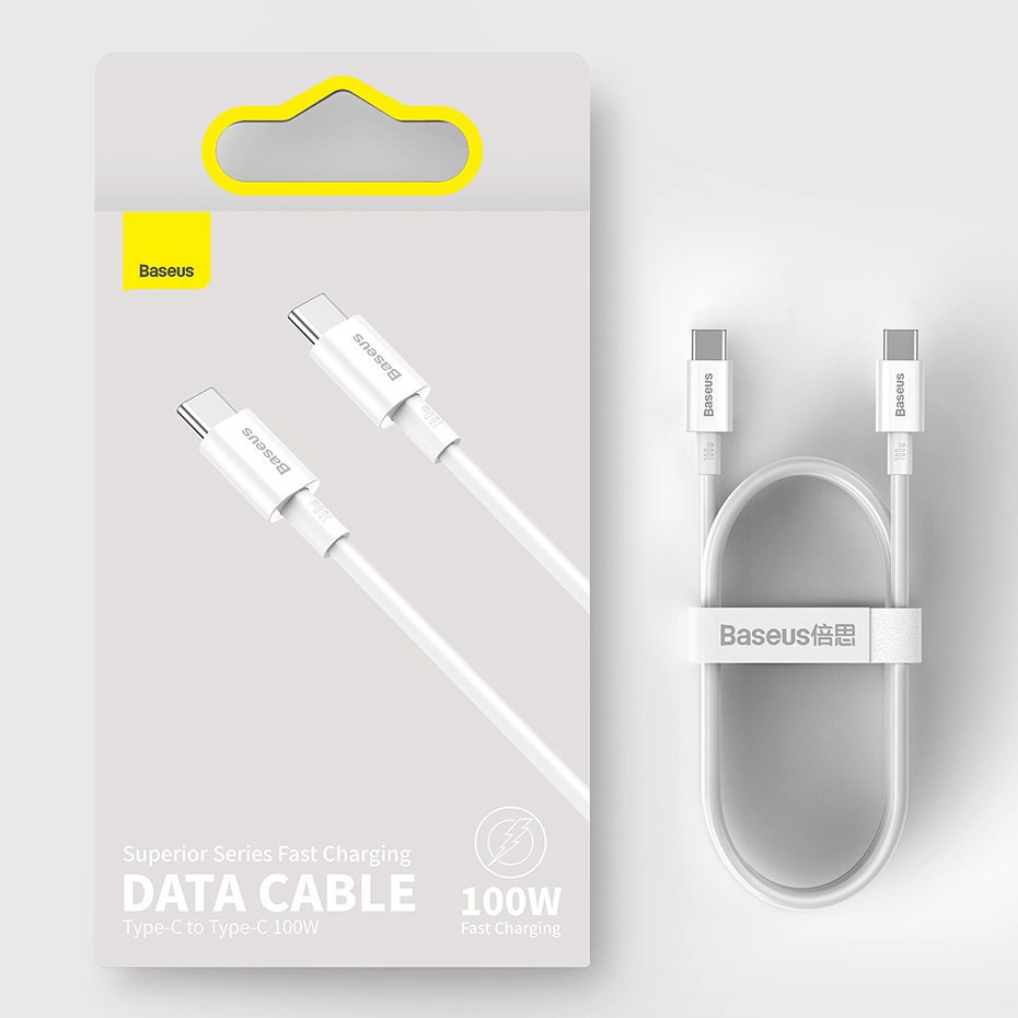 Baseus CATYS-C02 USB-C - USB-C PD QC FCP cable 100W 5A 2m - white