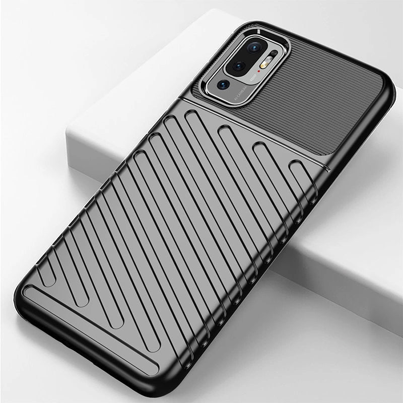 Thunder Case Flexible Tough Rugged Cover TPU Case til Xiaomi Redmi Note 10 5G / Poco M3 Pro sort