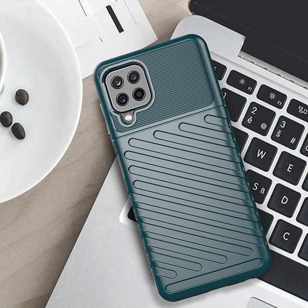 Thunder Case Flexible Tough Rugged Cover TPU Case til Samsung Galaxy A22 4G blå