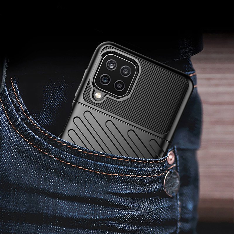 Thunder Case Flexible Tough Rugged Cover TPU Case til Samsung Galaxy A22 4G blå