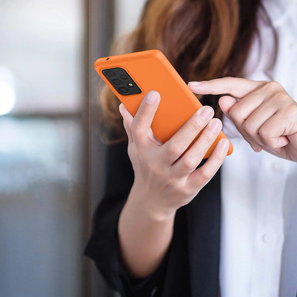 Silicone Case Soft Flexible Rubber Cover til Samsung Galaxy A22 4G rød