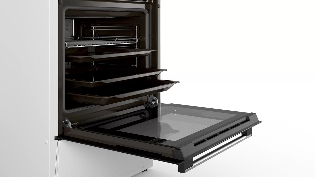 Bosch Serie 4 HKN31A020U komfur og ovn Fritstående komfur Elektrisk Keramisk Hvid