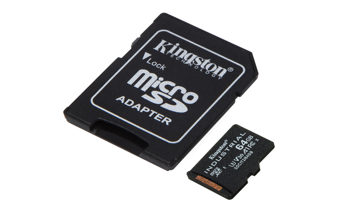 Kingston Technology 64GB microSDXC Industrial C10 A1 pSLC kort + SD-adapter