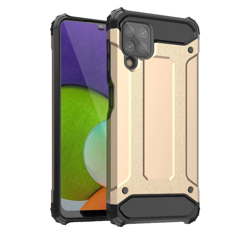 Hybrid Armor Case Tough Rugged Cover til Samsung Galaxy A22 4G guld