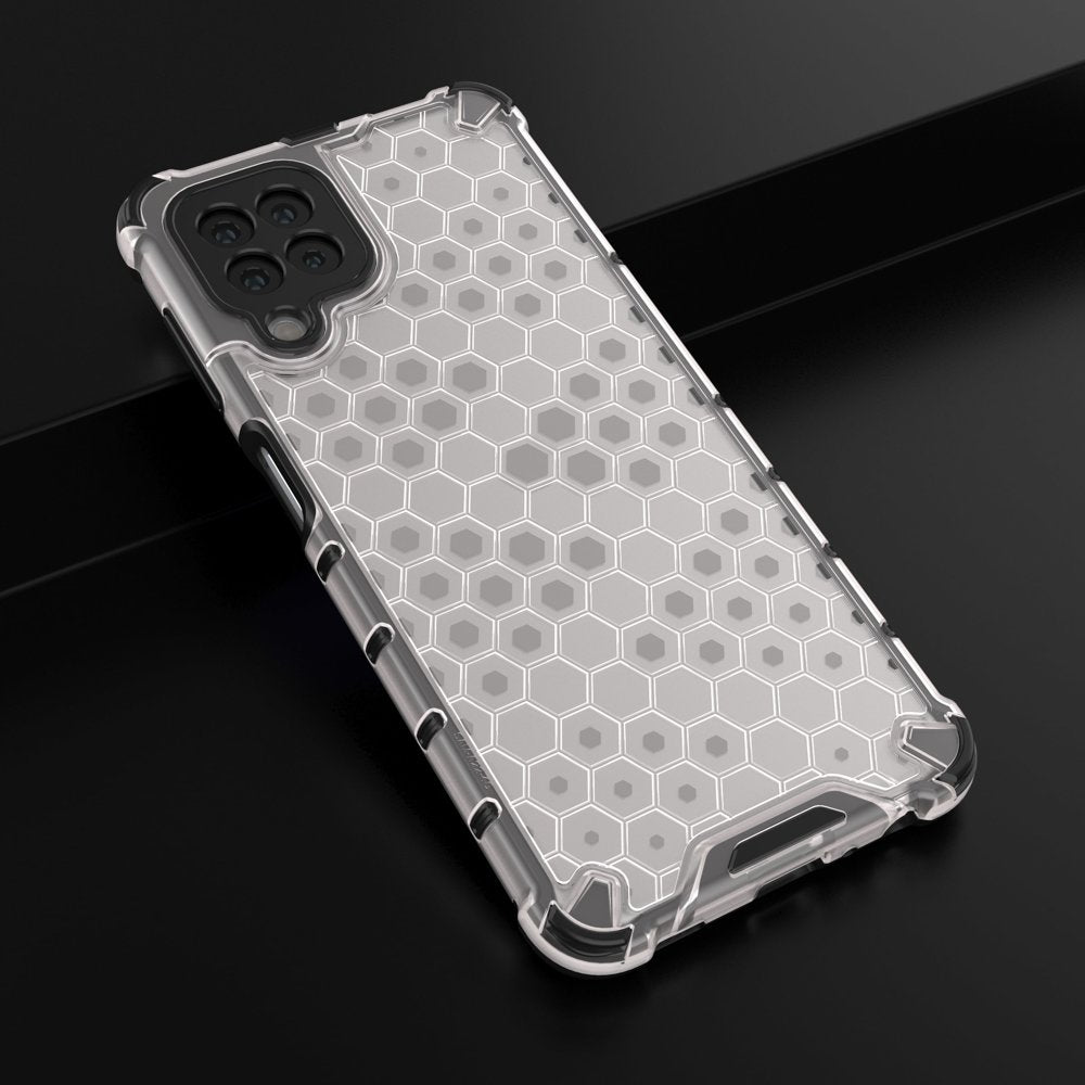 Honeycomb Case armor cover med TPU Bumper til Samsung Galaxy A22 4G gennemsigtig