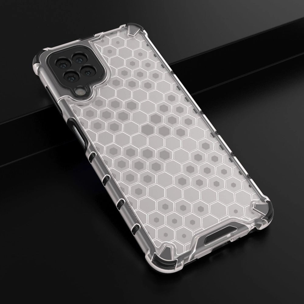 Honeycomb Case rustning med TPU Bumper til Samsung Galaxy A22 4G gennemsigtig