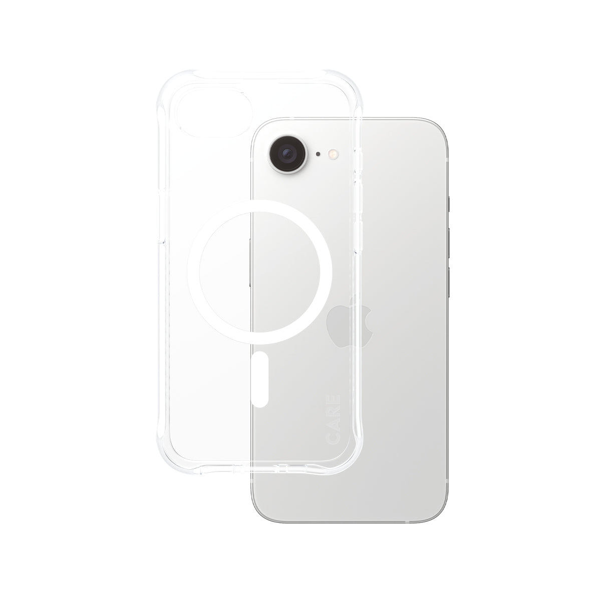 CARE by PanzerGlass Samba Case Transparent w. White Qi Compatible iPhone 17e | 16e