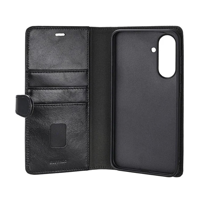 Samsung Galaxy A36 (5G) 2-in-1 Wallet Magnet Flip Cover m. Pung - Ægte Læder - Sort