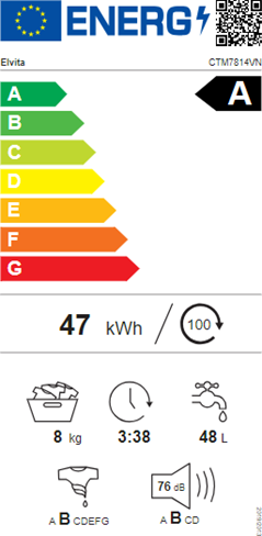 Elvita CTM7814VN - Frontbetjent vaskemaskine