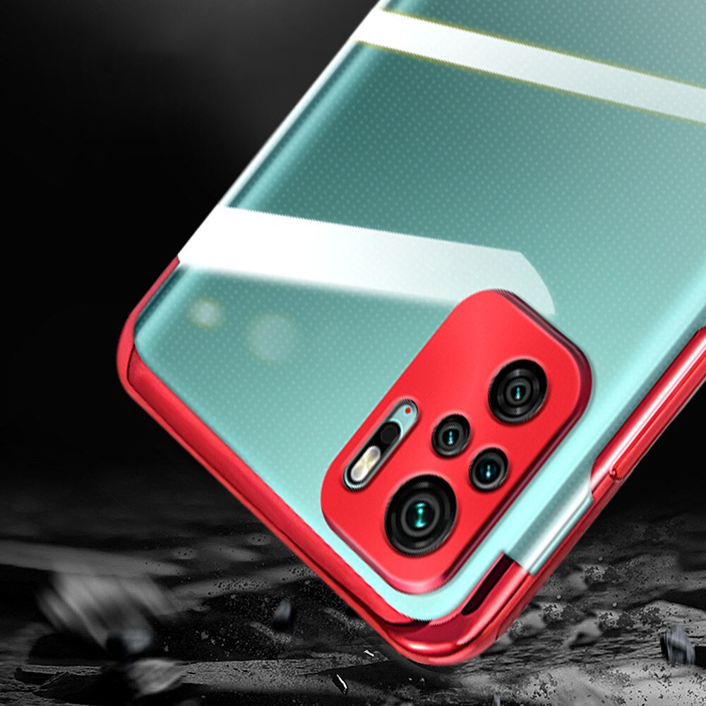 Clear Color Case Gel TPU Electroplating Frame Cover til Xiaomi Redmi Note 10 5G / Poco M3 Pro blå