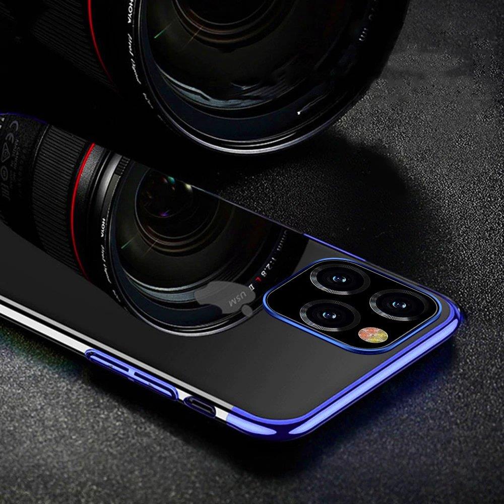 Clear Color Case Gel TPU Electroplating Frame Cover til Samsung Galaxy A22 4G rød