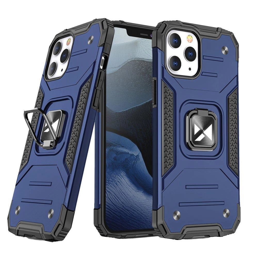 Wozinsky Ring Armor Case Kickstand Tough Rugged Cover til iPhone 13 Pro Max blå