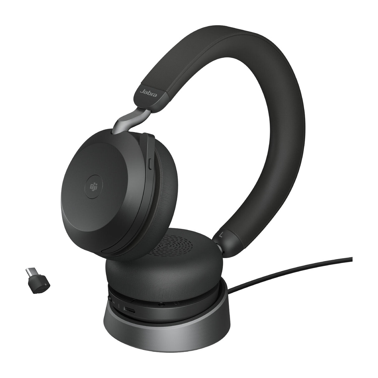 Jabra Evolve2 75 Headset Kabel & trådløs Opkald/musik USB Type-C Bluetooth Opladningsstativ Sort