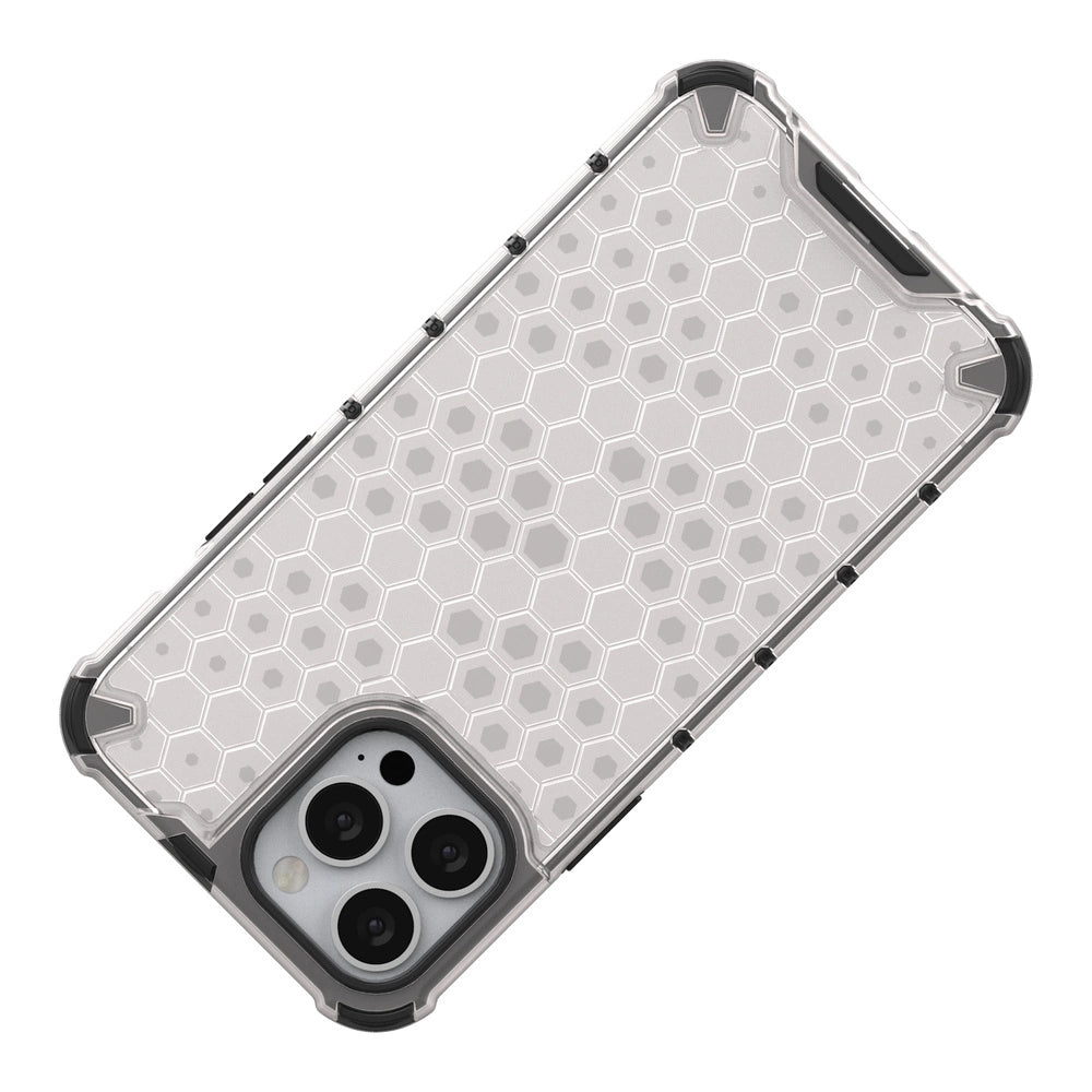 Honeycomb Case armor cover med TPU Bumper til iPhone 13 Pro Max sort