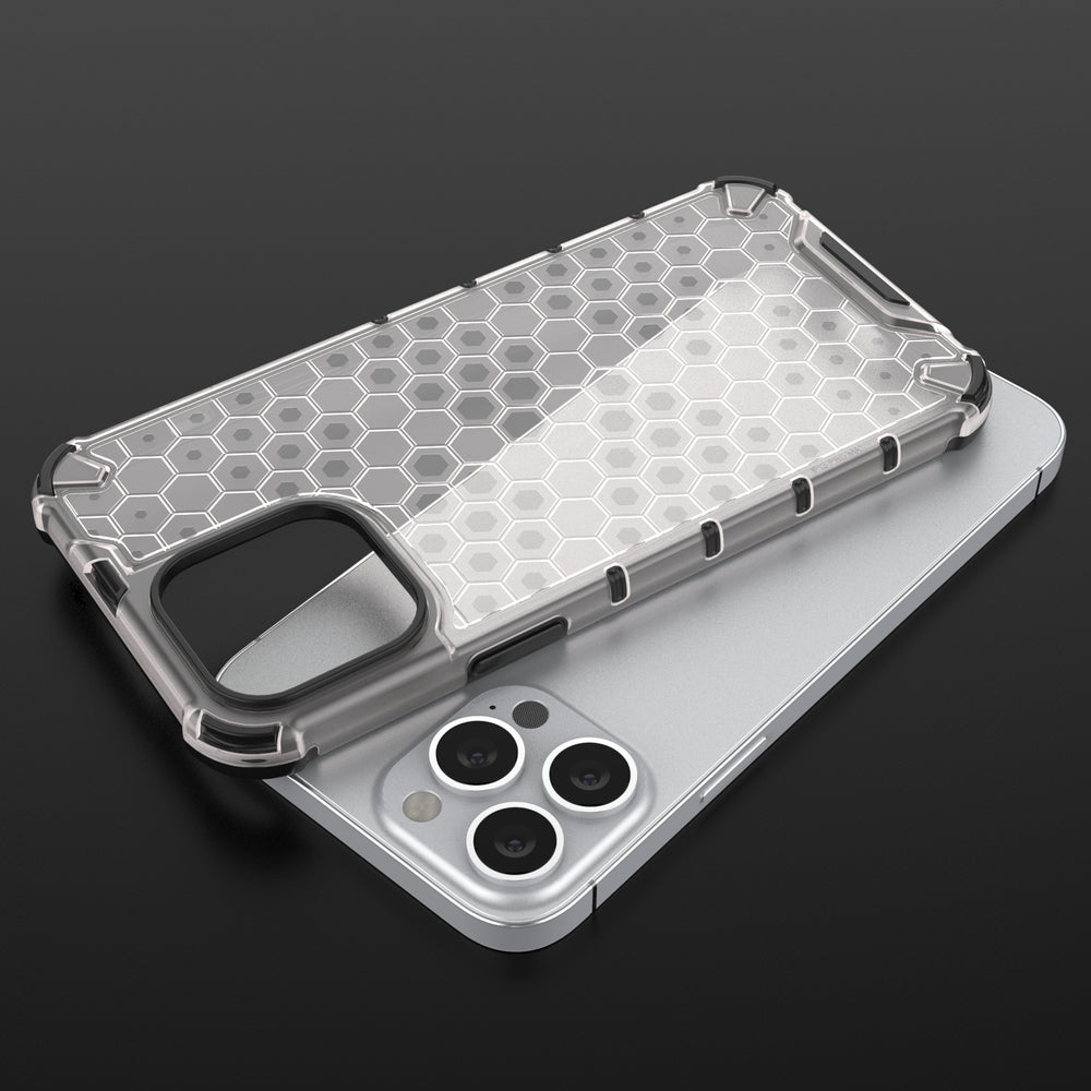 Honeycomb Case rustning med TPU Bumper til iPhone 13 Pro Max sort