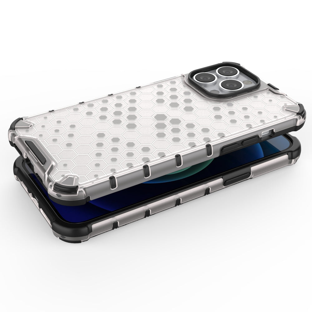 Honeycomb Case armor cover med TPU Bumper til iPhone 13 Pro Max rød