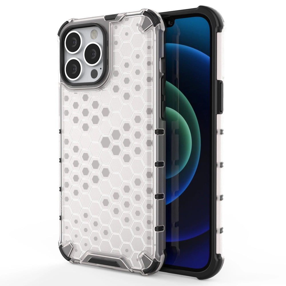 Honeycomb Case armor cover med TPU Bumper til iPhone 13 Pro Max gennemsigtig