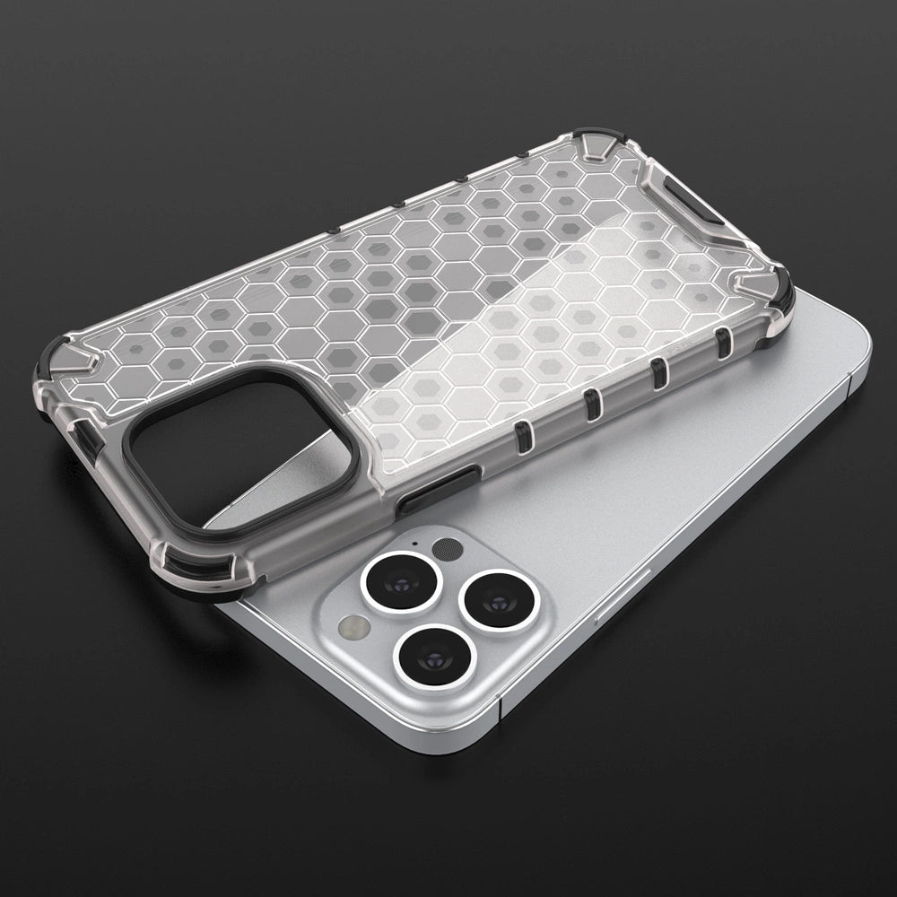 Honeycomb Case rustning med TPU Bumper til iPhone 13 Pro sort