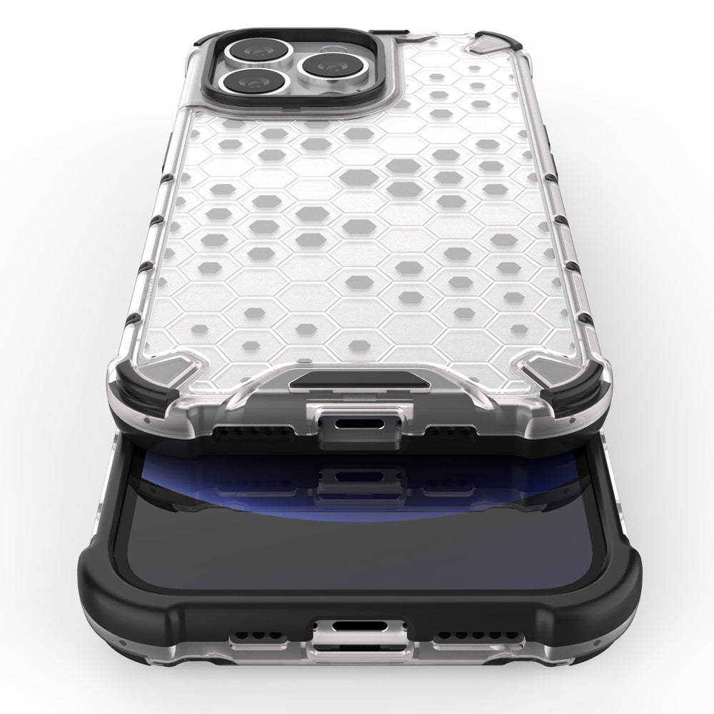 Honeycomb Case armor cover med TPU Bumper til iPhone 13 Pro sort