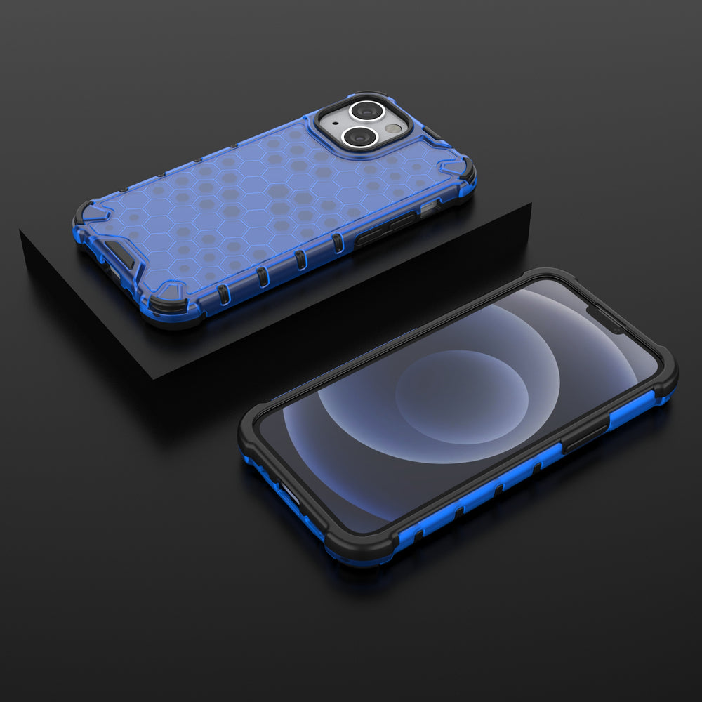 Honeycomb Case armor cover med TPU Bumper til iPhone 13 mini sort