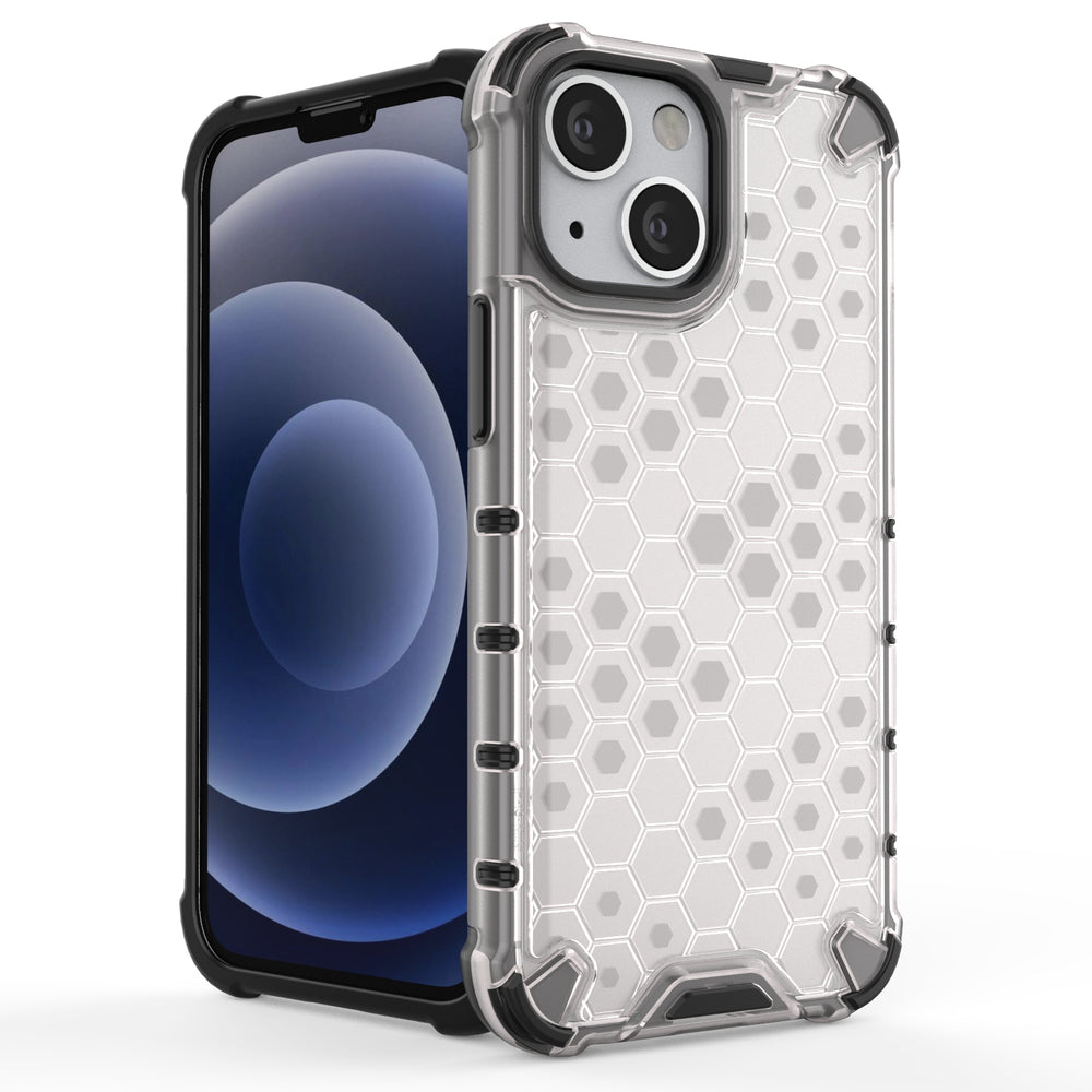 Honeycomb Case armor cover med TPU Bumper til iPhone 13 mini sort