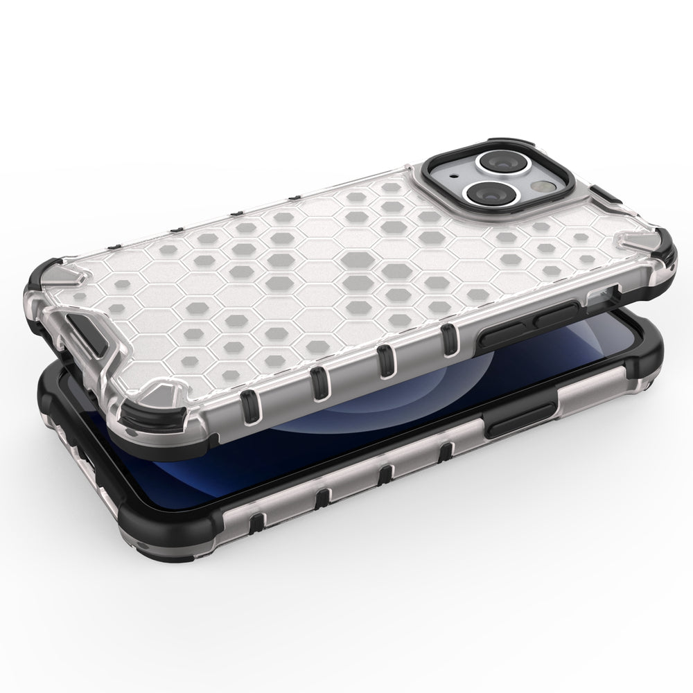 Honeycomb Case armor cover med TPU Bumper til iPhone 13 mini sort