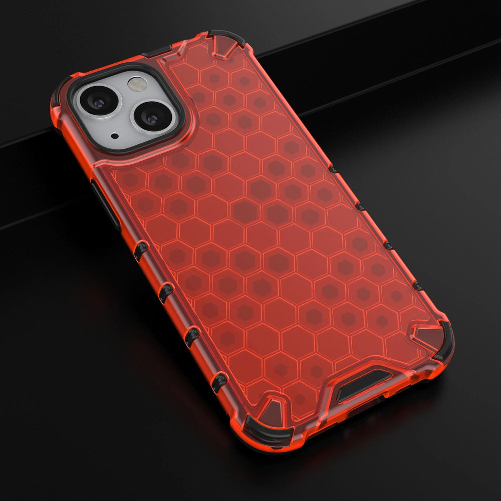 Honeycomb Case rustning med TPU Bumper til iPhone 13 mini rød