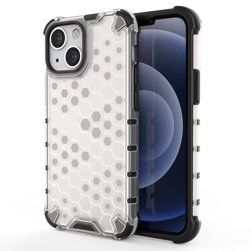 Honeycomb Case armor cover med TPU Bumper til iPhone 13 mini gennemsigtig
