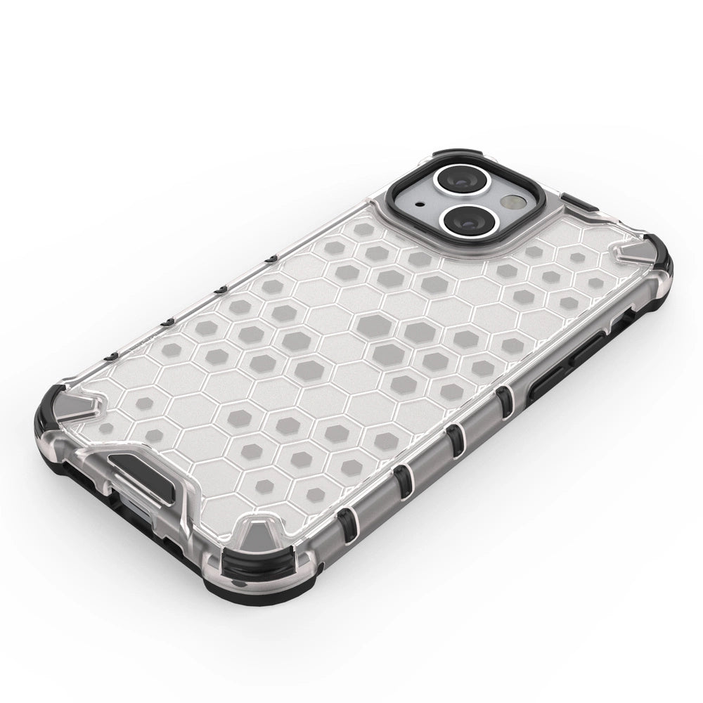 Honeycomb Case armor cover med TPU Bumper til iPhone 13 mini gennemsigtig