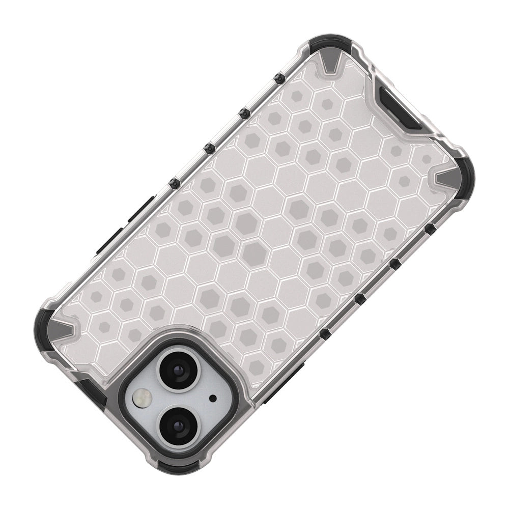 Honeycomb Case armor cover med TPU Bumper til iPhone 13 mini gennemsigtig