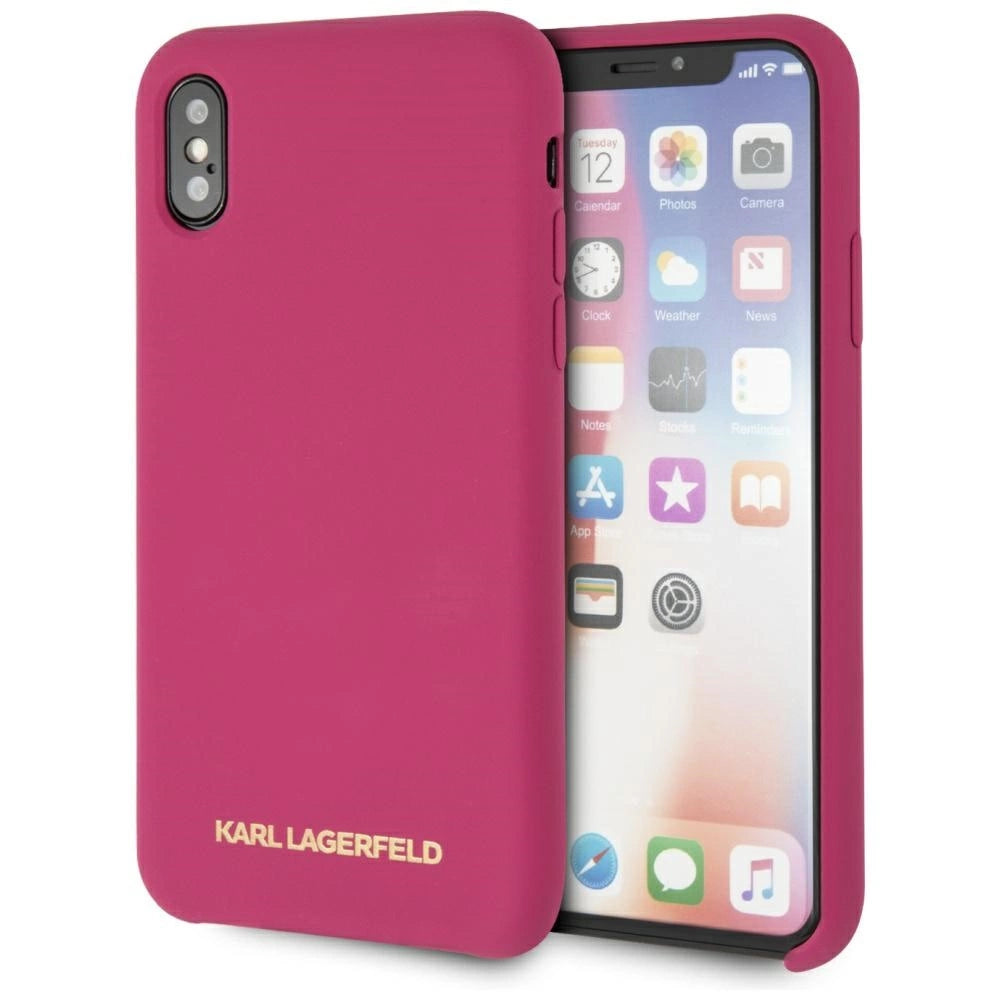 Karl Lagerfeld Silicone iPhone X/Xs Hardcase - Fuchsia