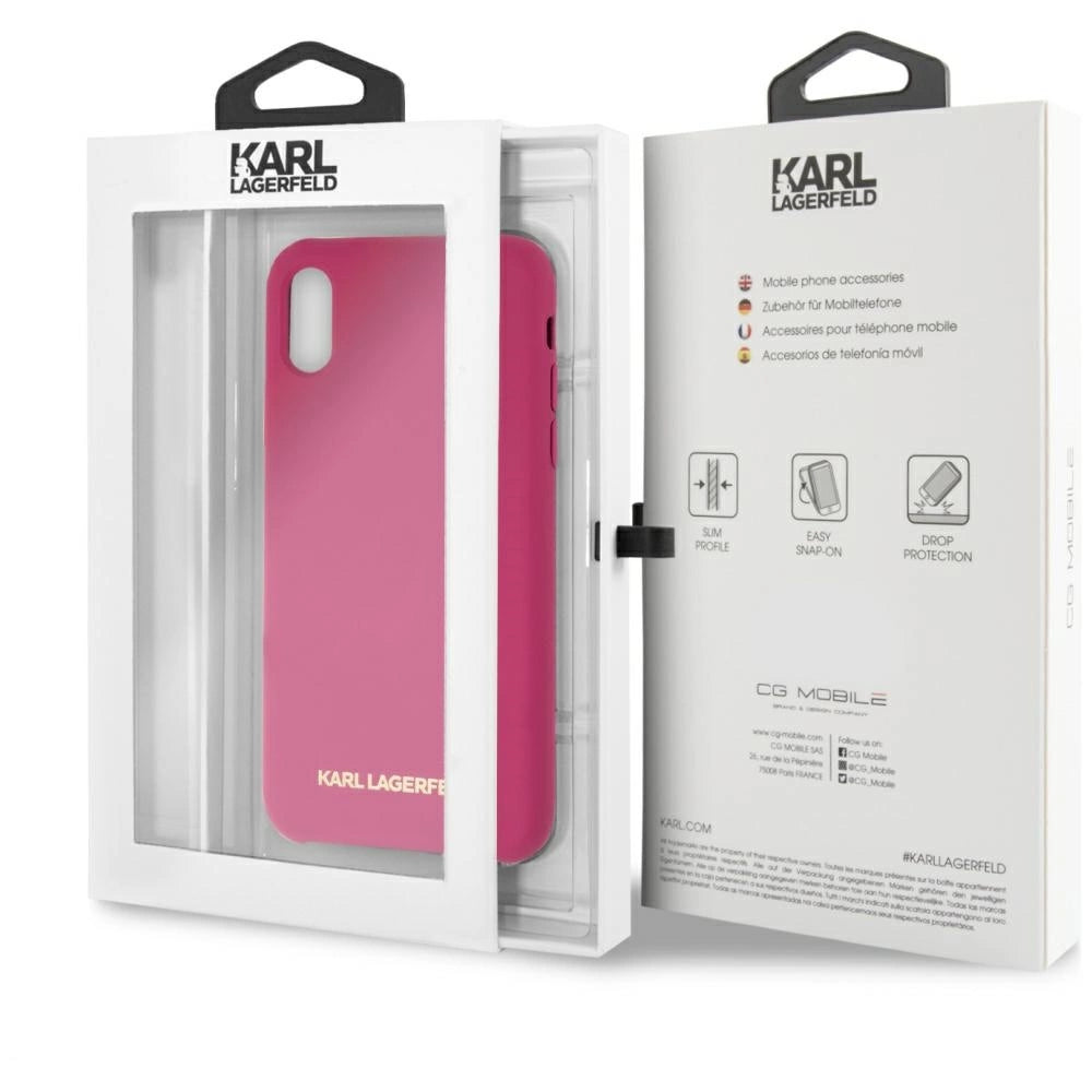 Karl Lagerfeld Silicone iPhone X/Xs Hardcase - Fuchsia