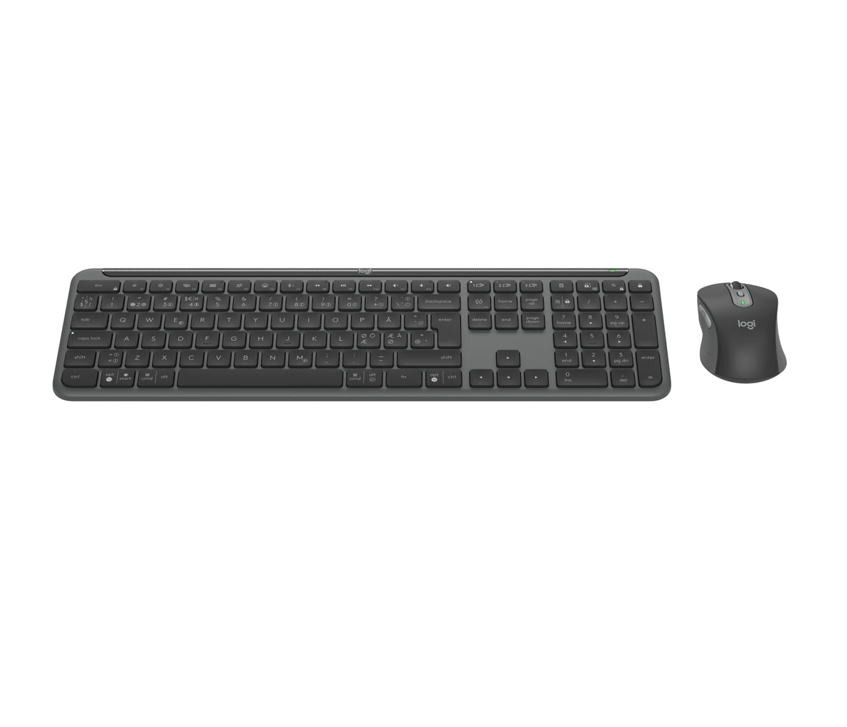 Logitech Signature Slim Combo MK950 - Graphite - Tastatur & Mus sæt - Nordisk - Grå