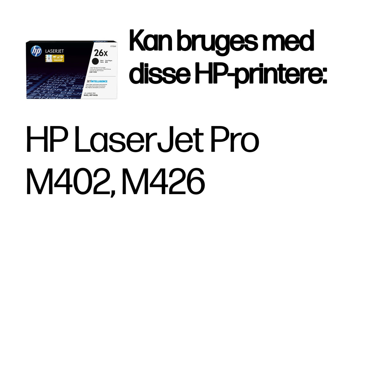HP 26X Sort 9000 sider Toner CF226X