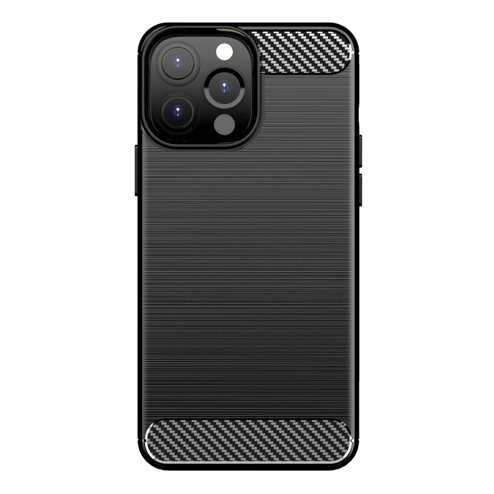 Carbon Case Flexible Cover TPU Case til iPhone 13 Pro Max sort