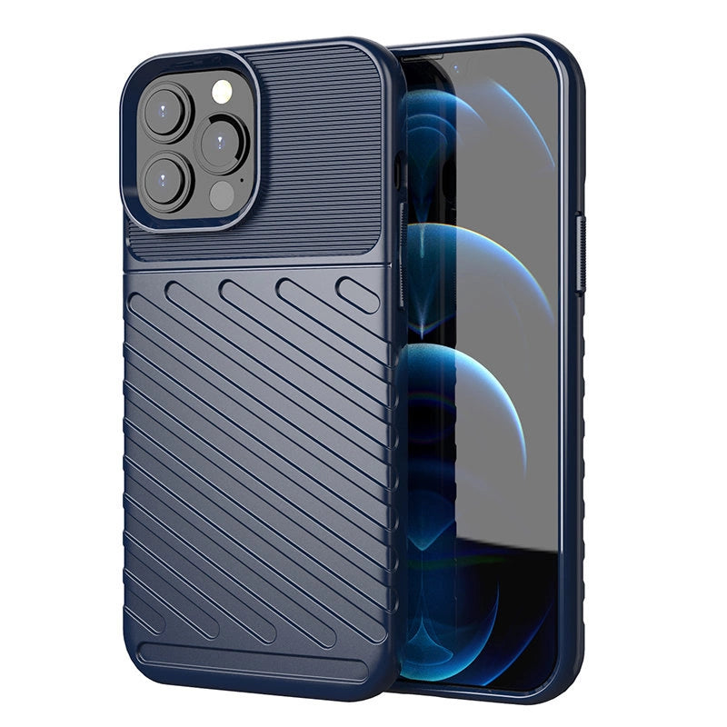 Thunder Case Flexible Tough Rugged Cover TPU Case til iPhone 13 Pro Max blå