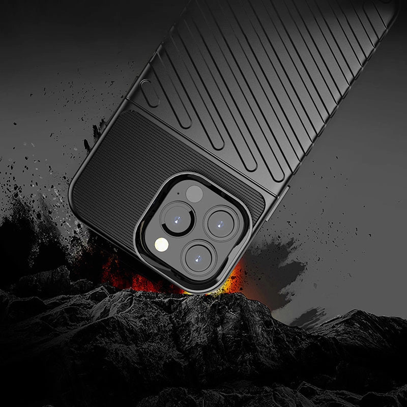 Thunder Case Flexible Tough Rugged Cover TPU Case til iPhone 13 Pro Max blå