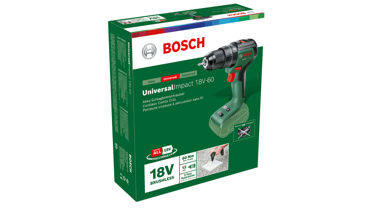 Bosch UniversalImpact 18V-60 Slagboremaskine 18V Batteri og lader ikke inkluderet