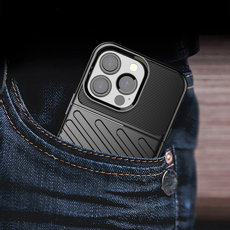 Thunder Case Flexible Tough Rugged Cover TPU Case til iPhone 13 Pro grøn