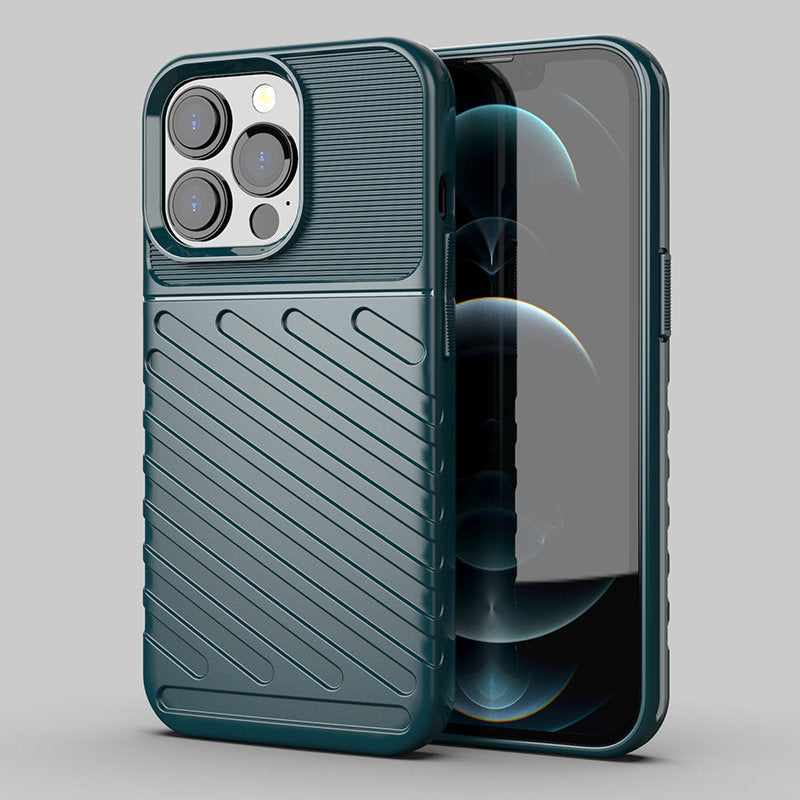 Thunder Case Flexible Tough Rugged Cover TPU Case til iPhone 13 Pro grøn