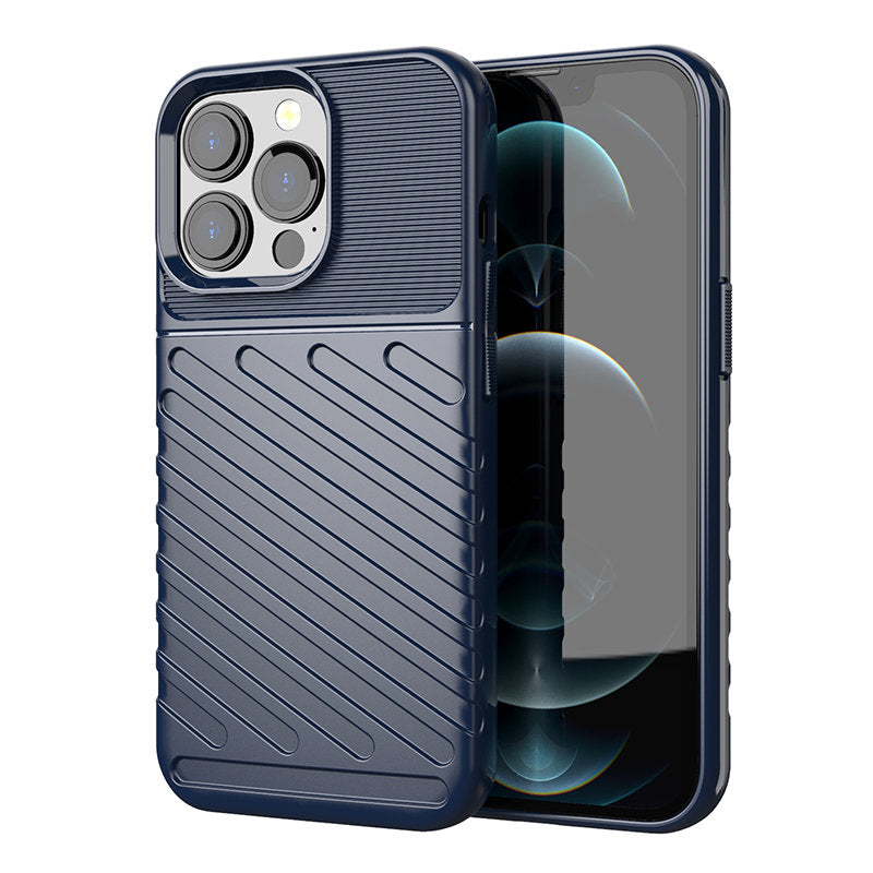 Thunder Case Flexible Tough Rugged Cover TPU Case til iPhone 13 Pro blå