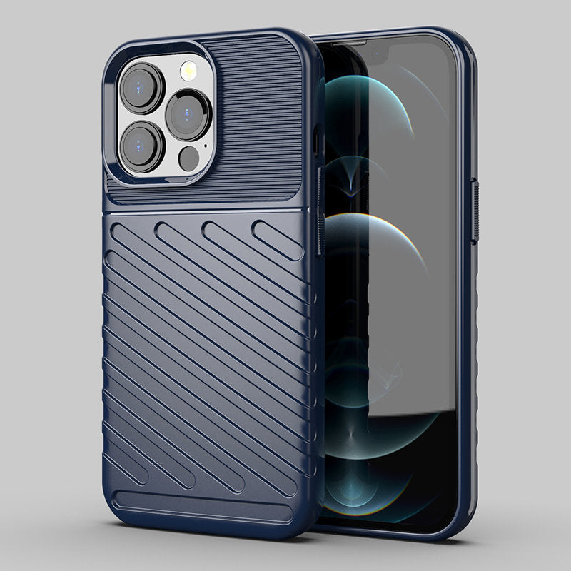 Thunder Case Flexible Tough Rugged Cover TPU Case til iPhone 13 Pro blå