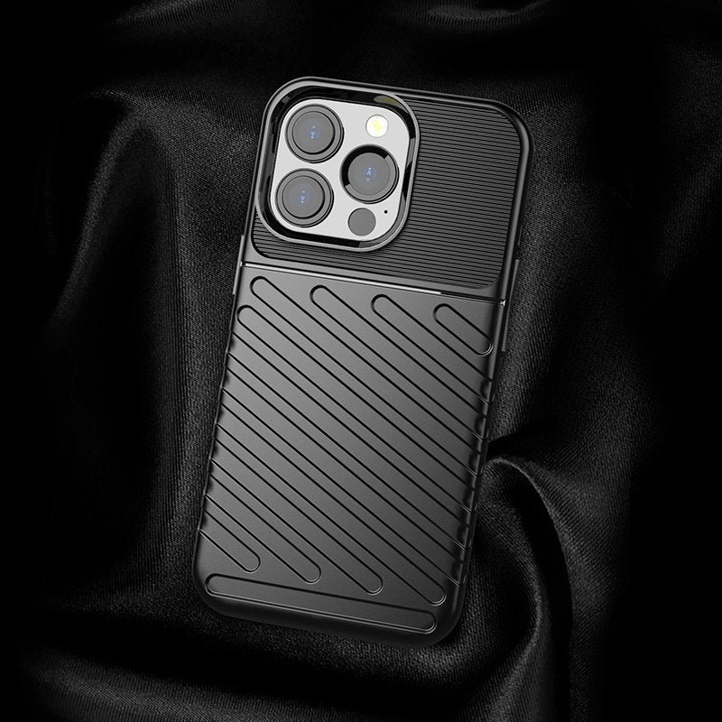 Thunder Case Flexible Tough Rugged Cover TPU Case til iPhone 13 Pro sort