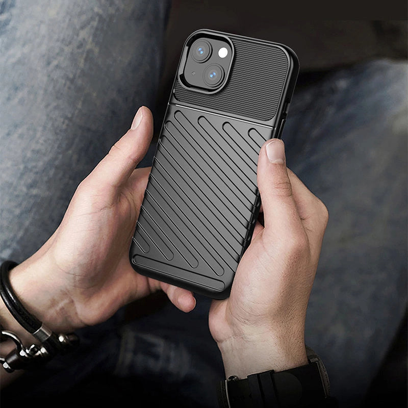 Thunder Case Flexible Tough Rugged Cover TPU Case til iPhone 13 mini grøn
