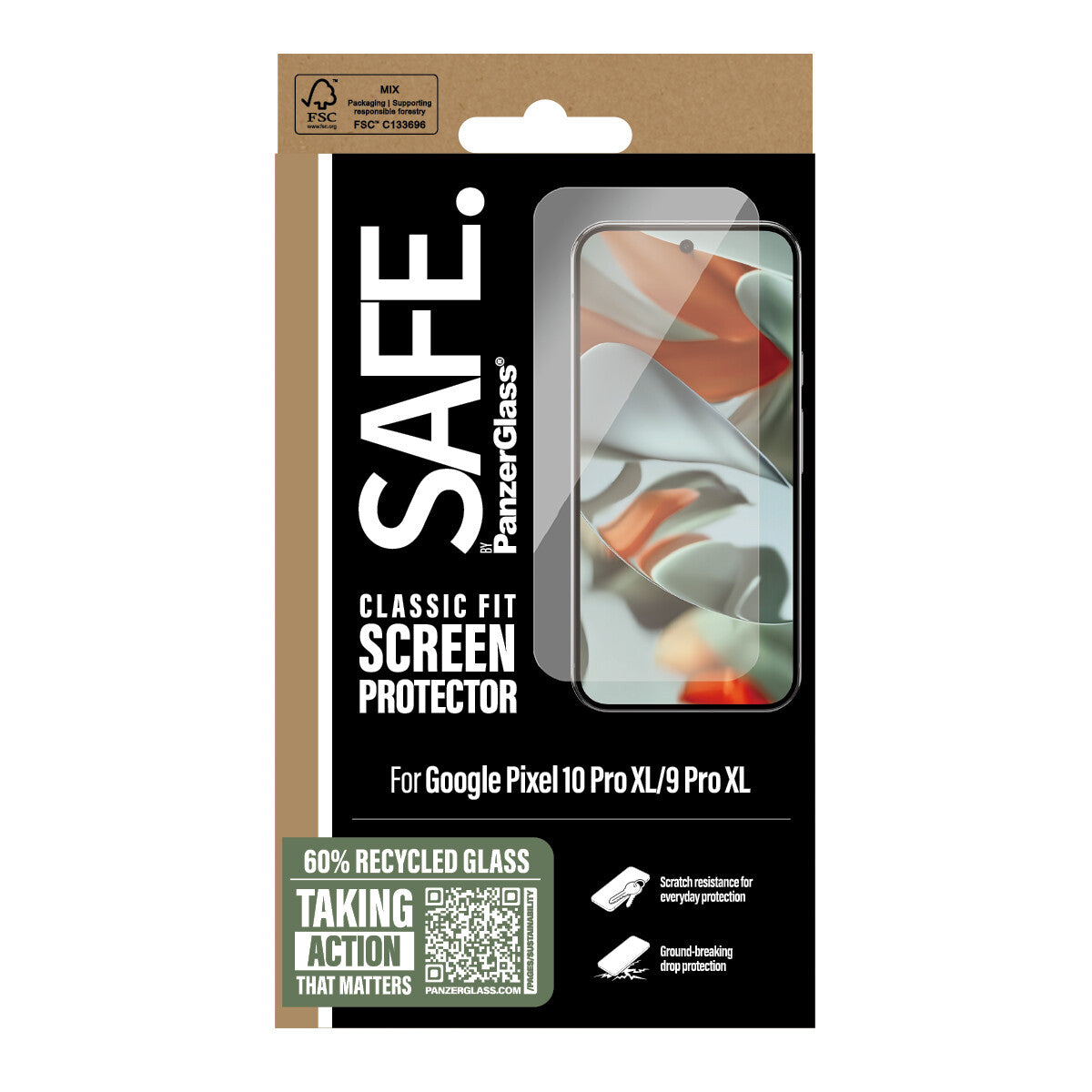 PanzerGlass SAFE. by ® Skærmbeskyttelse Google Pixel 10 Pro XL | 9 Pro XL | Classic Fit