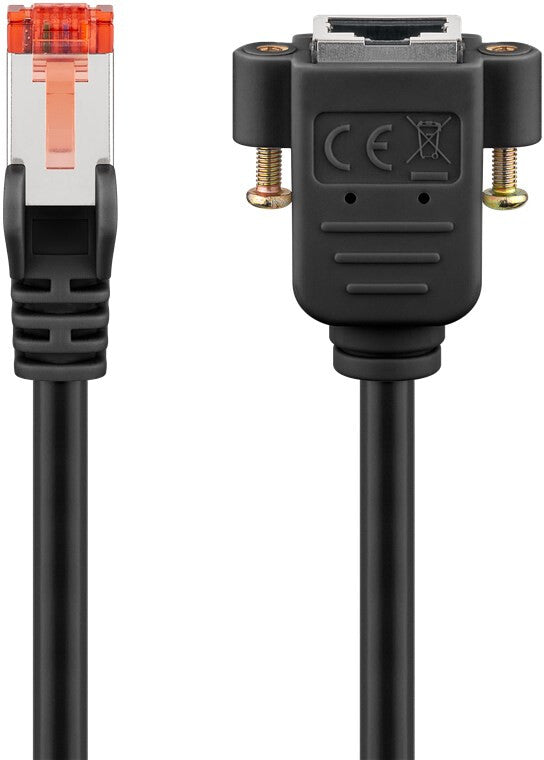 Goobay CAT 6 S/FTP CU Forlængerkabel 1m Sort
