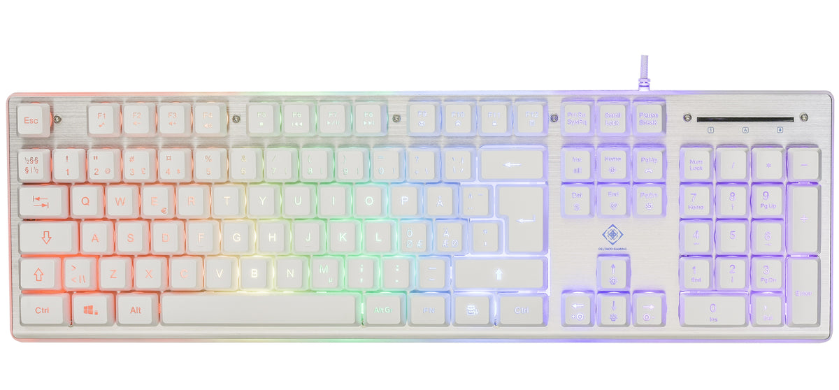 Deltaco Gaming WK75 keyboard nordic, white