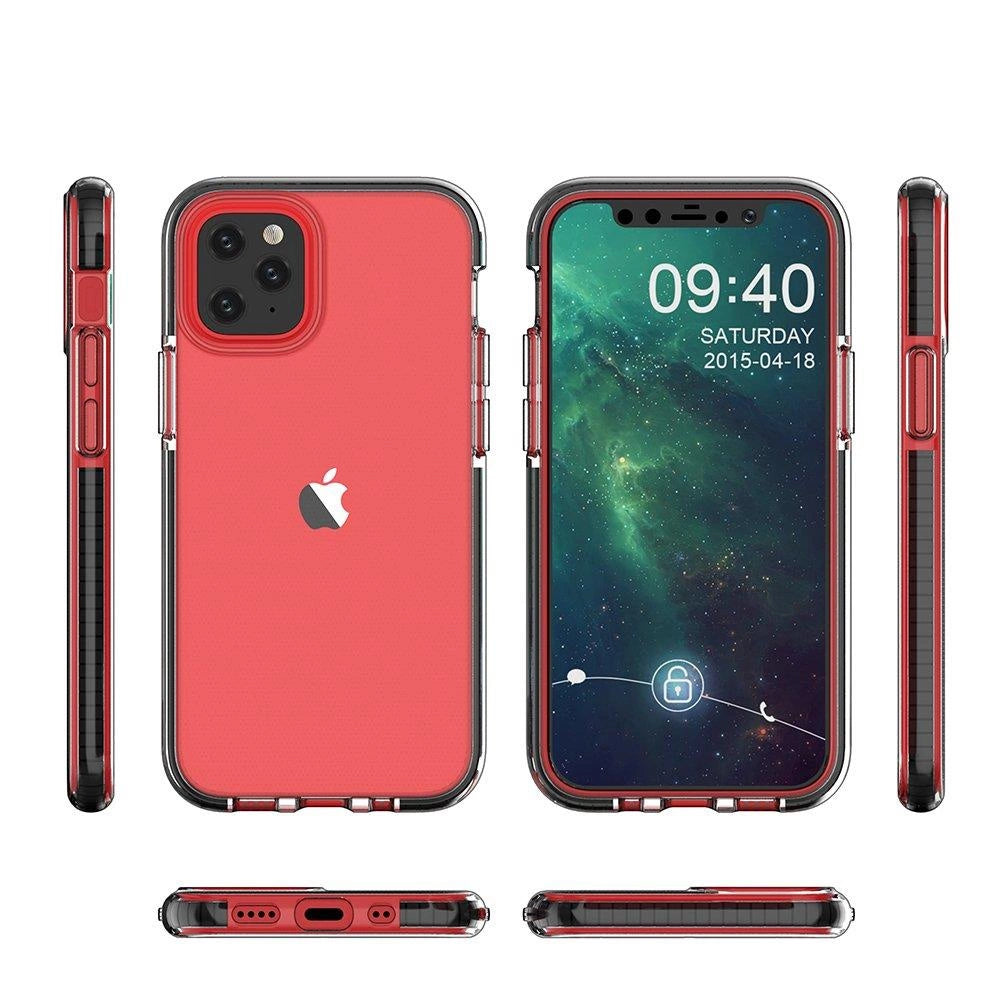 Spring Case klar TPU gel beskyttende cover med farverig ramme til iPhone 13 Pro lyseblå