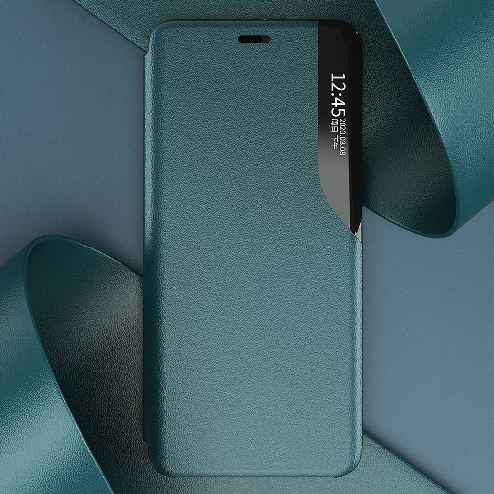 Eco Leather View Case elegant bogreol type sag med kickstand til iPhone 13 Pro Max rød